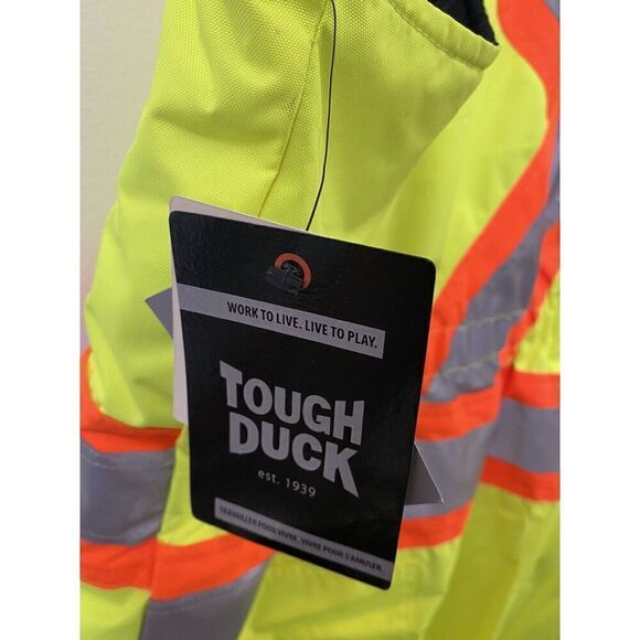 Tough Duck S79821 3X Hi-Vis Safety Insulated Overalls Florescent Yellow - Picture 11 of 16